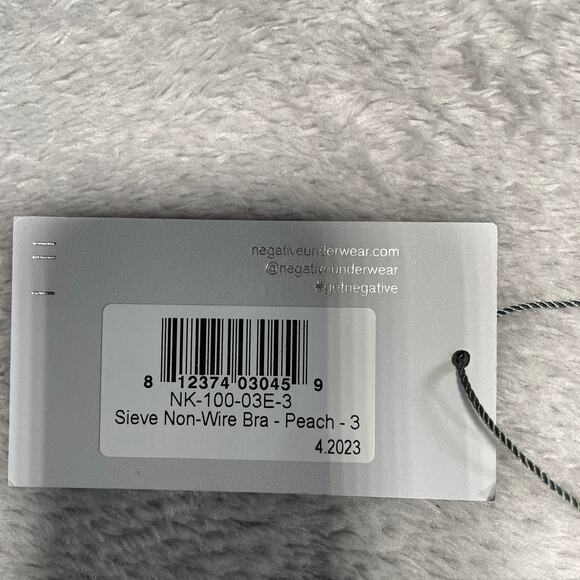 Negative Underwear Sieve Non Wire Bra Size 3 Peach Mesh Wire Bralette New - Picture 5 of 6